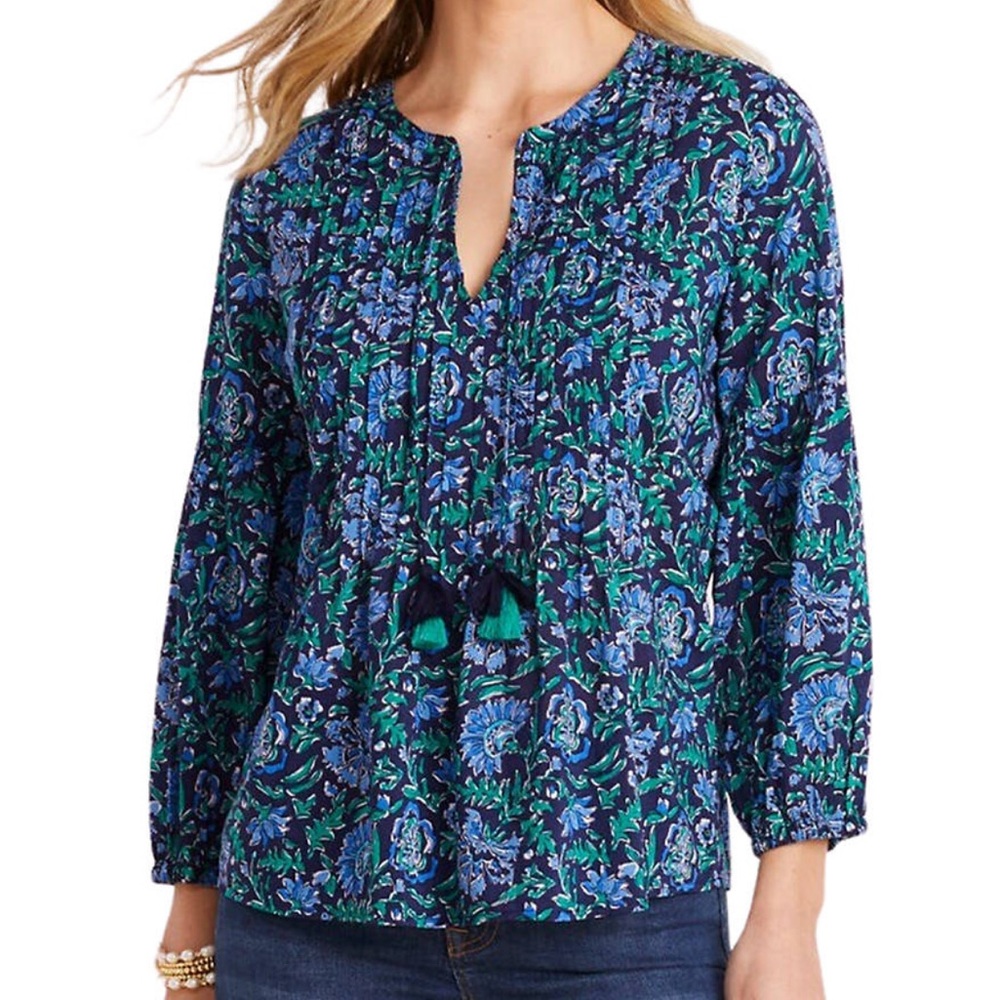 Vineyard Vines Floral pleated top
